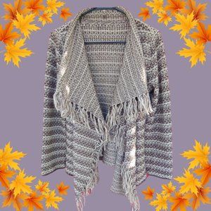 Vintage 90s y2k boho fringe cardigan